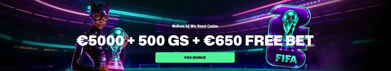 Bonus van €3.000 plus 300 free spins over drie stortingen bij Winbeast Casino