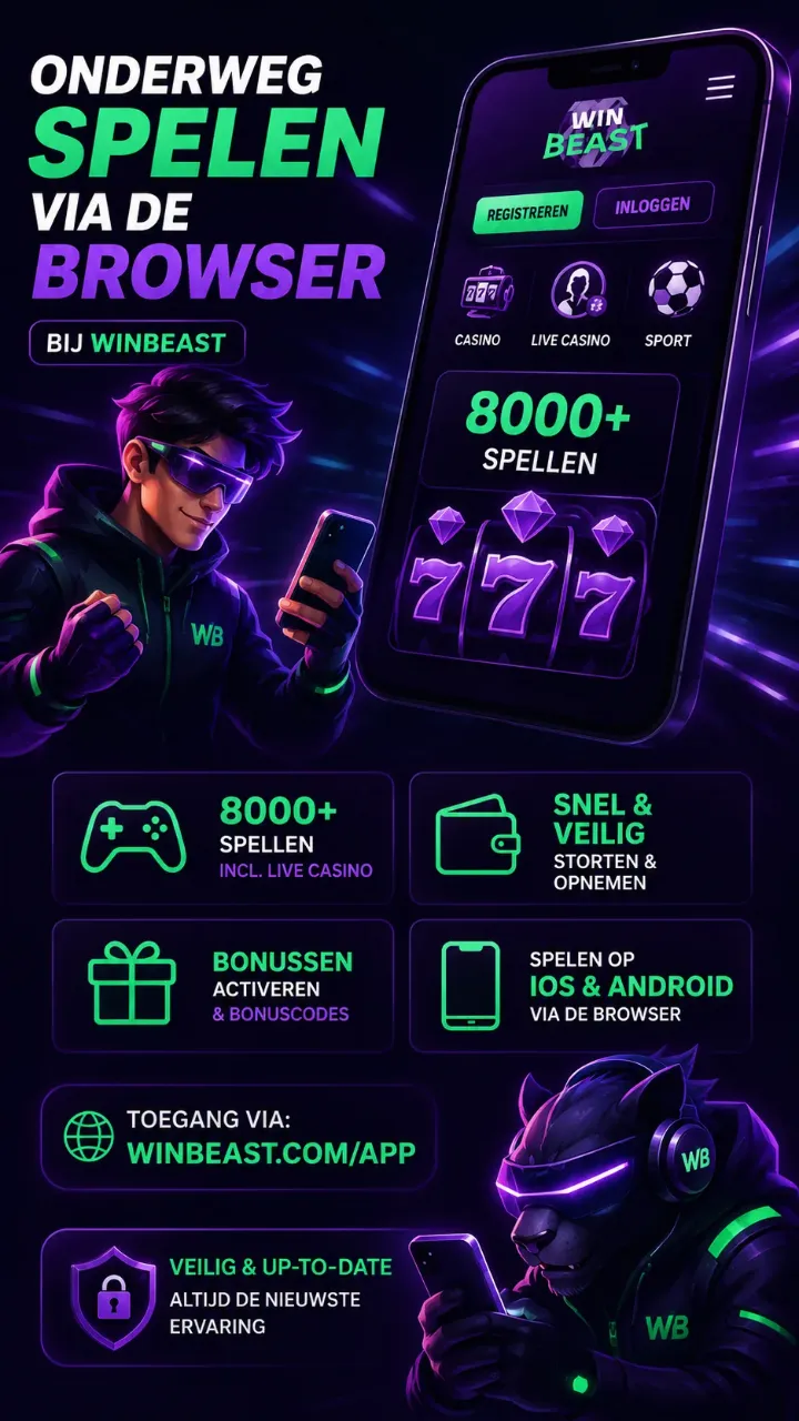 Onderweg spelen via de browser bij Winbeast Casino