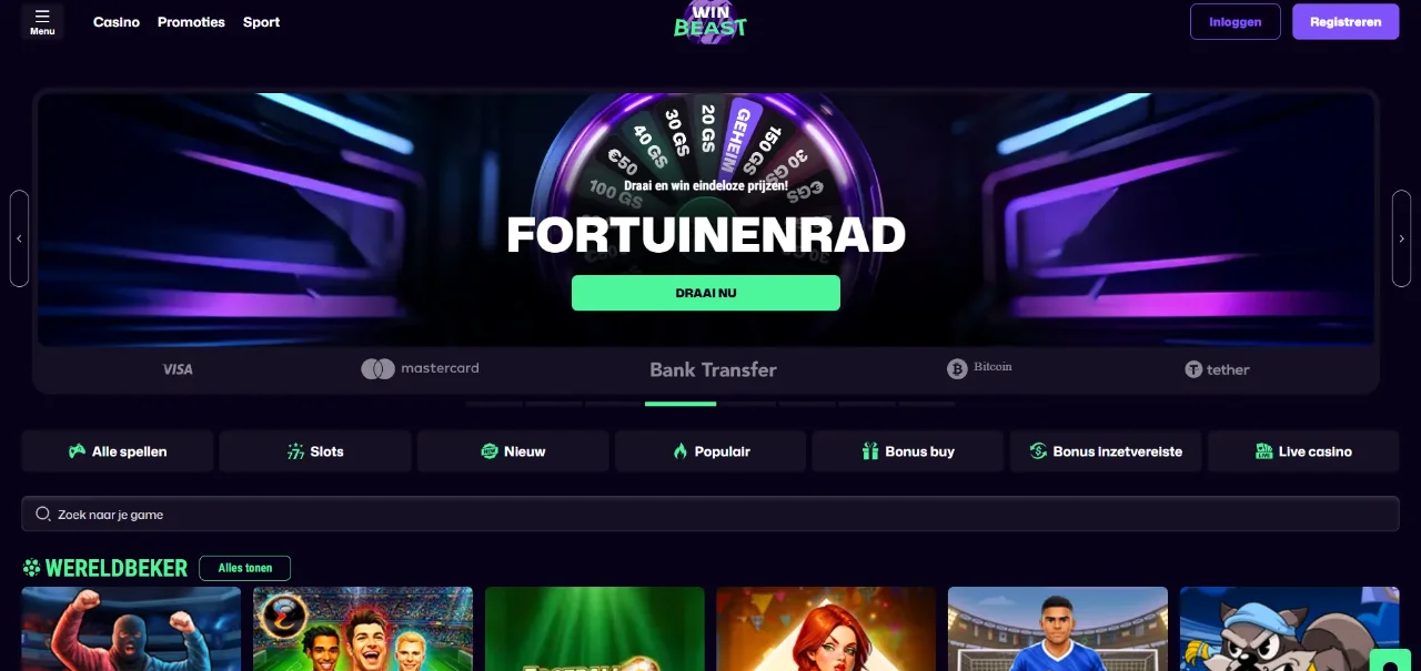 Winbeast Casino Nederland — welkomstpakket €3.000 + 300 free spins